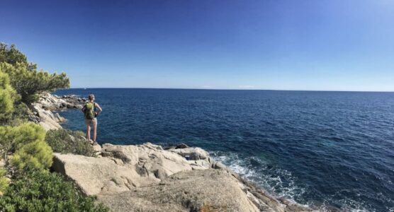Ein letztes Mal den unverbauten Blick auf's Meer genießen!