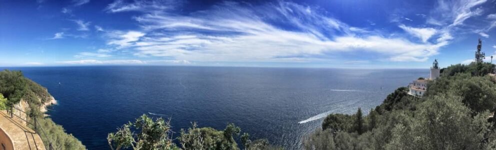 The Cap de Sant Sebastià is guarded by a lighthouse and is also a popular destination with a hotel and restaurant