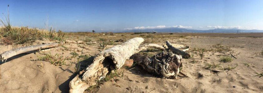 Une longue plage isolée nous guide vers le sud lors de l'étape 4 d'Empuriabrava.