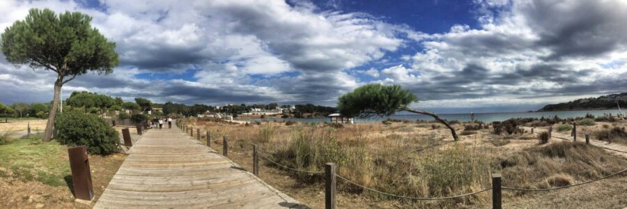 Platja de S'Agaró: El GR92 passa pel Parc de les Dunes, molt enjardinat.